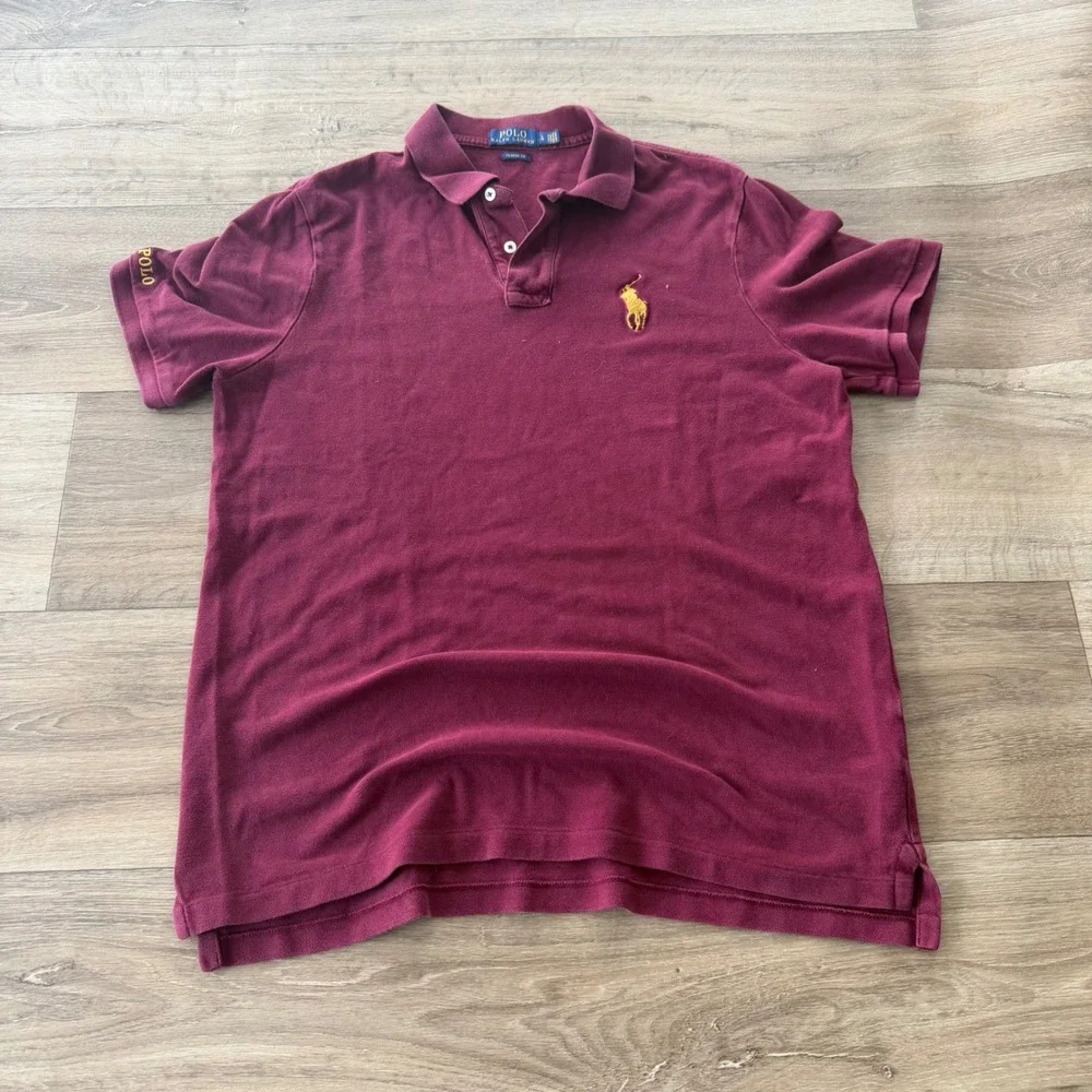 Polo Ralph Lauren big pony Mens Polo Shirt Burgundy